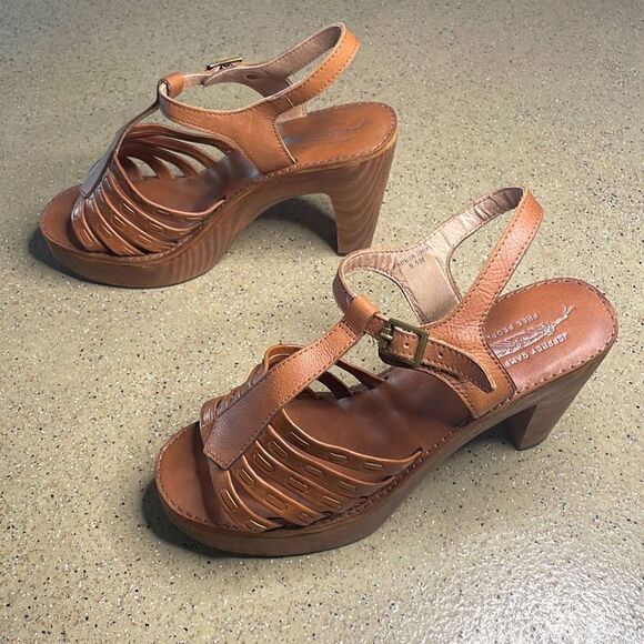 Jeffrey Campbell Free People Wood Platform Leather Sandals 9.5 - Picture 2 of 11